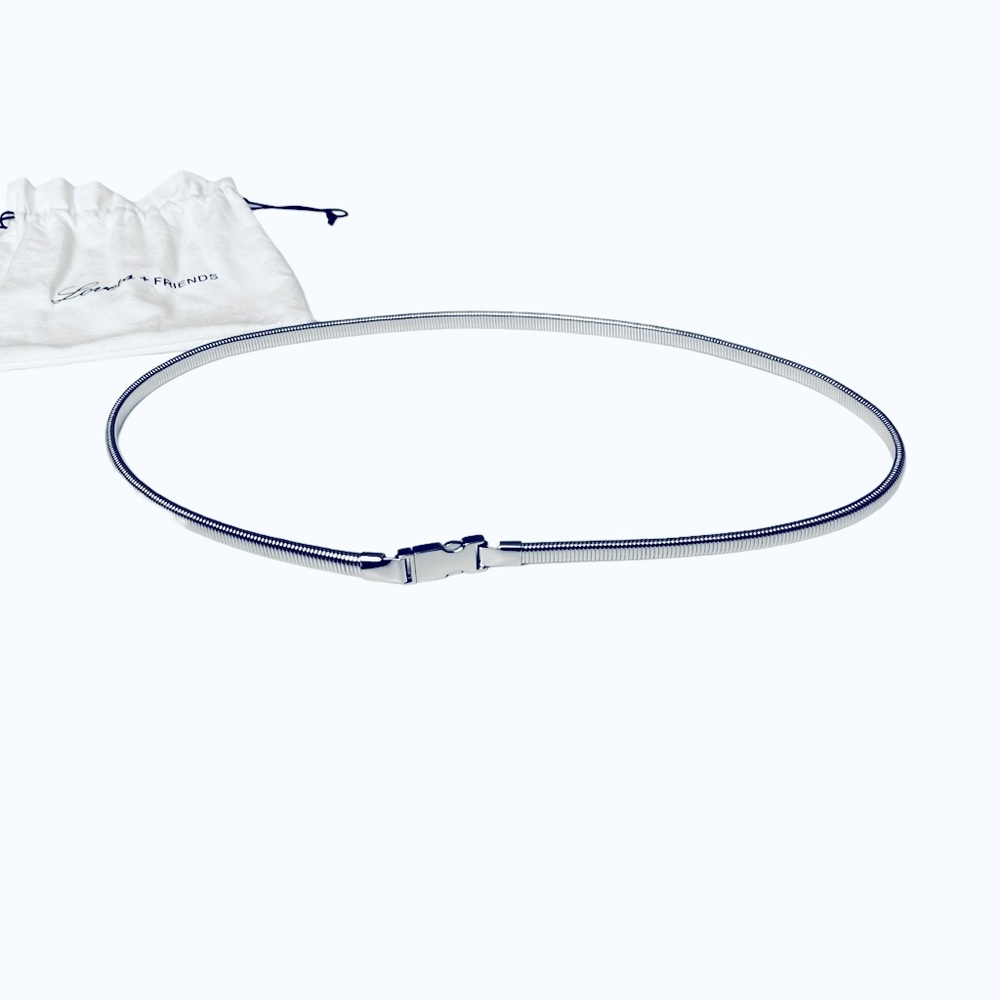 Lovers + Friends Revolve Silver Clasp Front Belt NEW OSFM - Picture 3 of 4